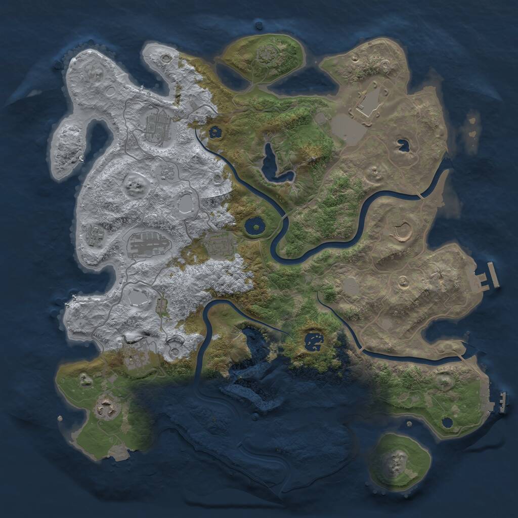 Rust Map: Procedural Map, Size: 4000, Seed: 61542, 15 Monuments