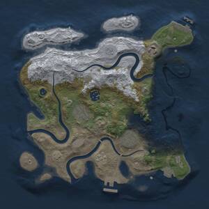 Thumbnail Rust Map: Procedural Map, Size: 3000, Seed: 17848, 11 Monuments