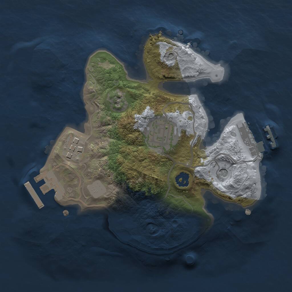 Rust Map: Procedural Map, Size: 2000, Seed: 43229, 6 Monuments