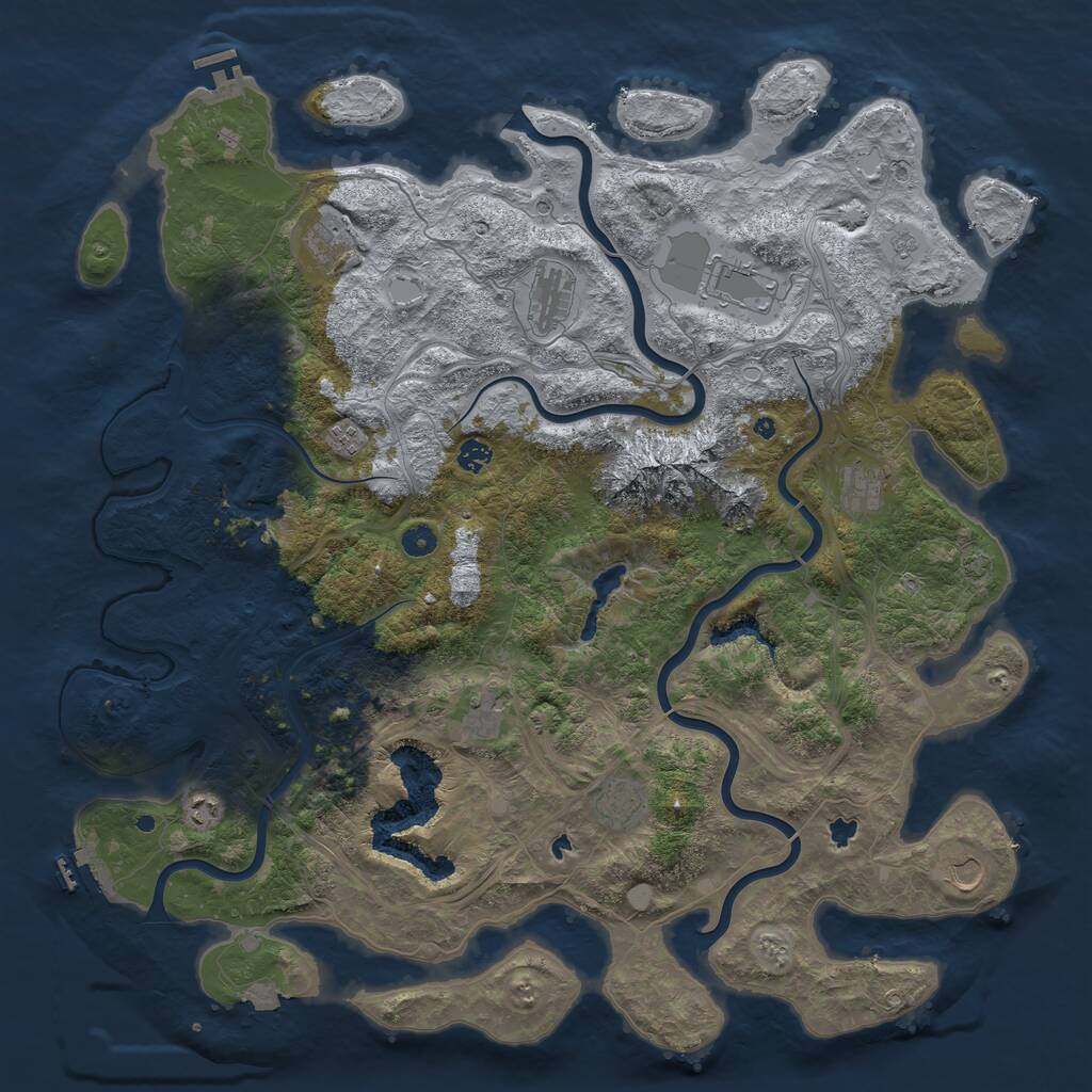 Rust Map: Procedural Map, Size: 5000, Seed: 1822016495, 16 Monuments
