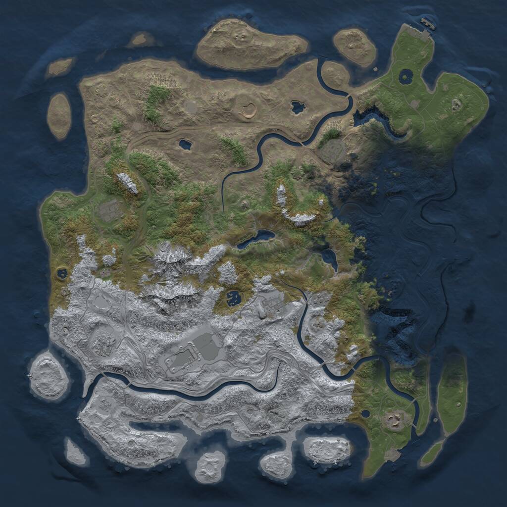 Rust Map: Procedural Map, Size: 5000, Seed: 81472936, 15 Monuments