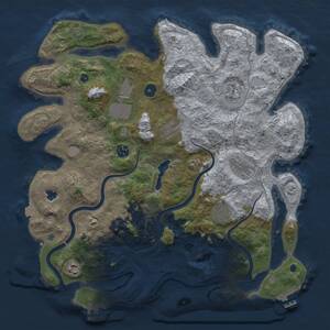 Thumbnail Rust Map: Procedural Map, Size: 4000, Seed: 1441628947, 15 Monuments