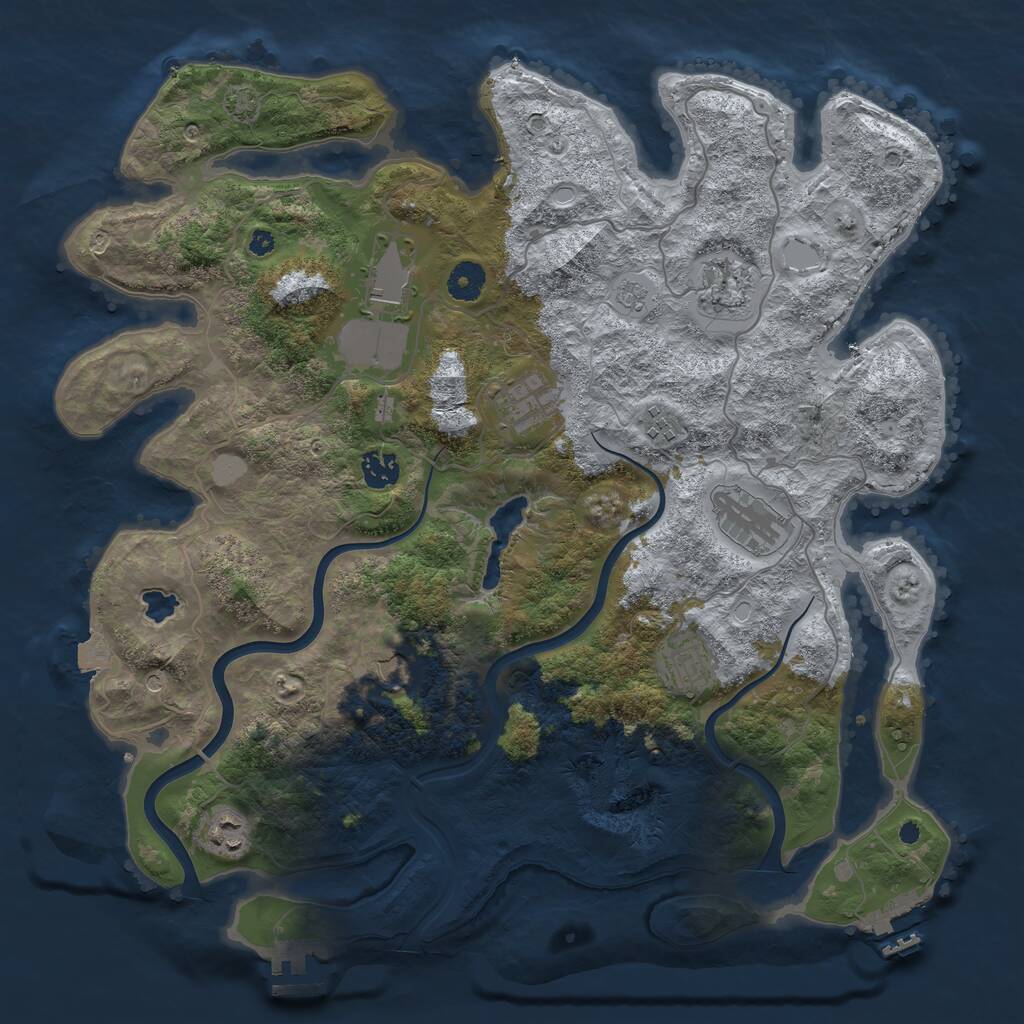 Rust Map: Procedural Map, Size: 4000, Seed: 1441628947, 15 Monuments