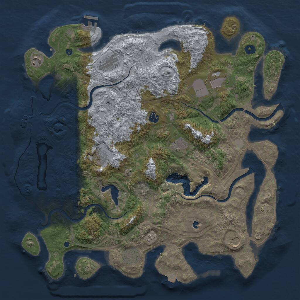 Rust Map: Procedural Map, Size: 4350, Seed: 123456789, 15 Monuments