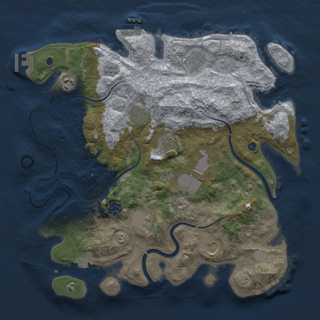 Rust Map: Procedural Map, Size: 3700, Seed: 937470383, 15 Monuments