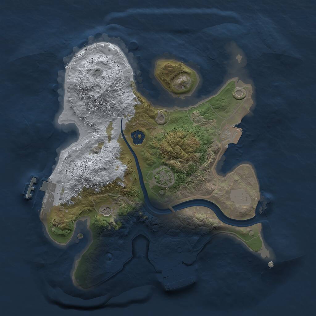 Rust Map: Procedural Map, Size: 2250, Seed: 18424234, 5 Monuments