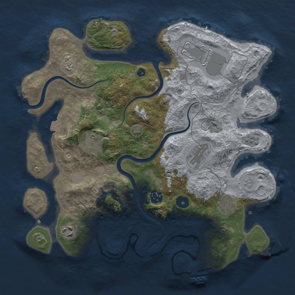 Rust Map: Procedural Map, Size: 3500, Seed: 339191412, 12 Monuments