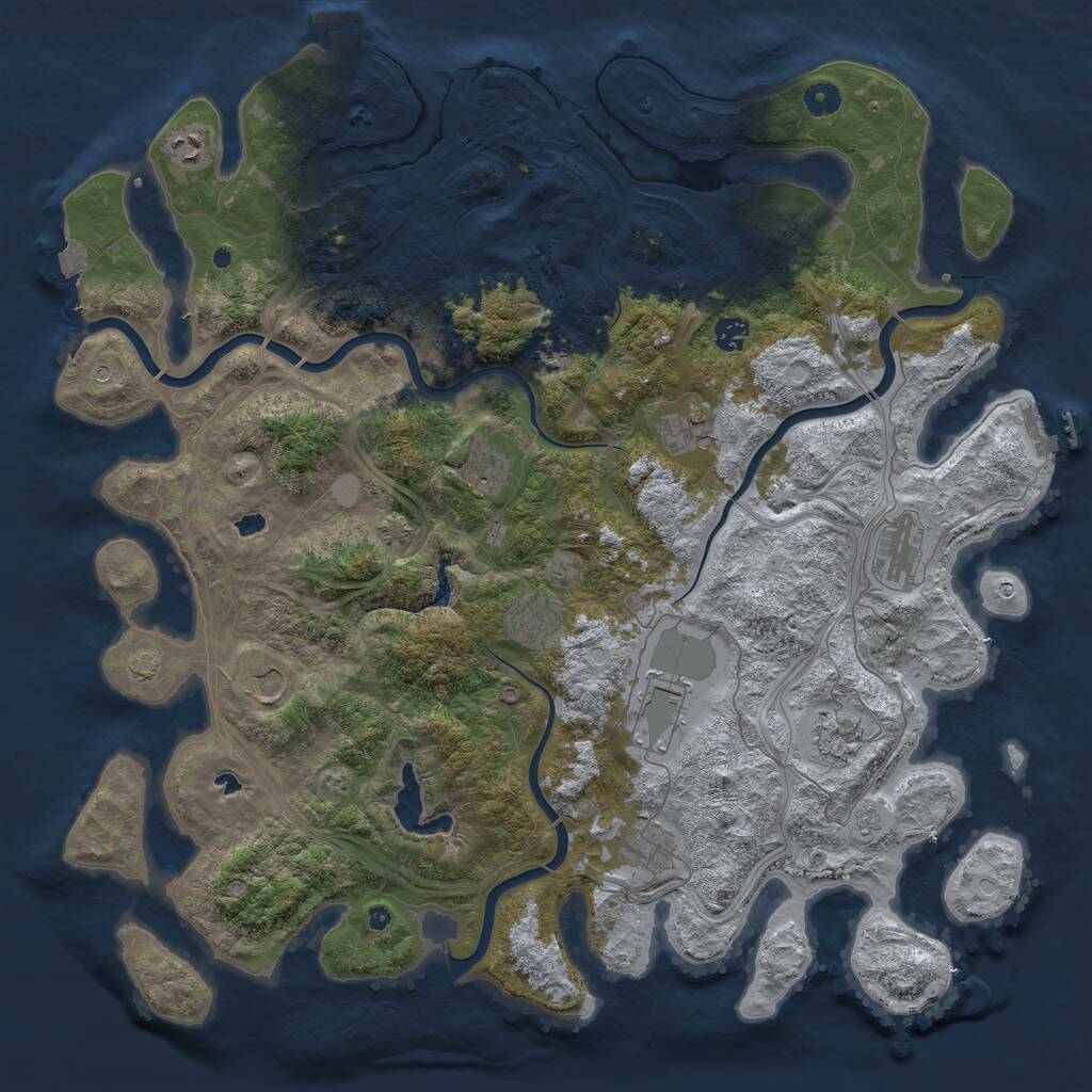 Rust Map: Procedural Map, Size: 4700, Seed: 2022196648, 17 Monuments