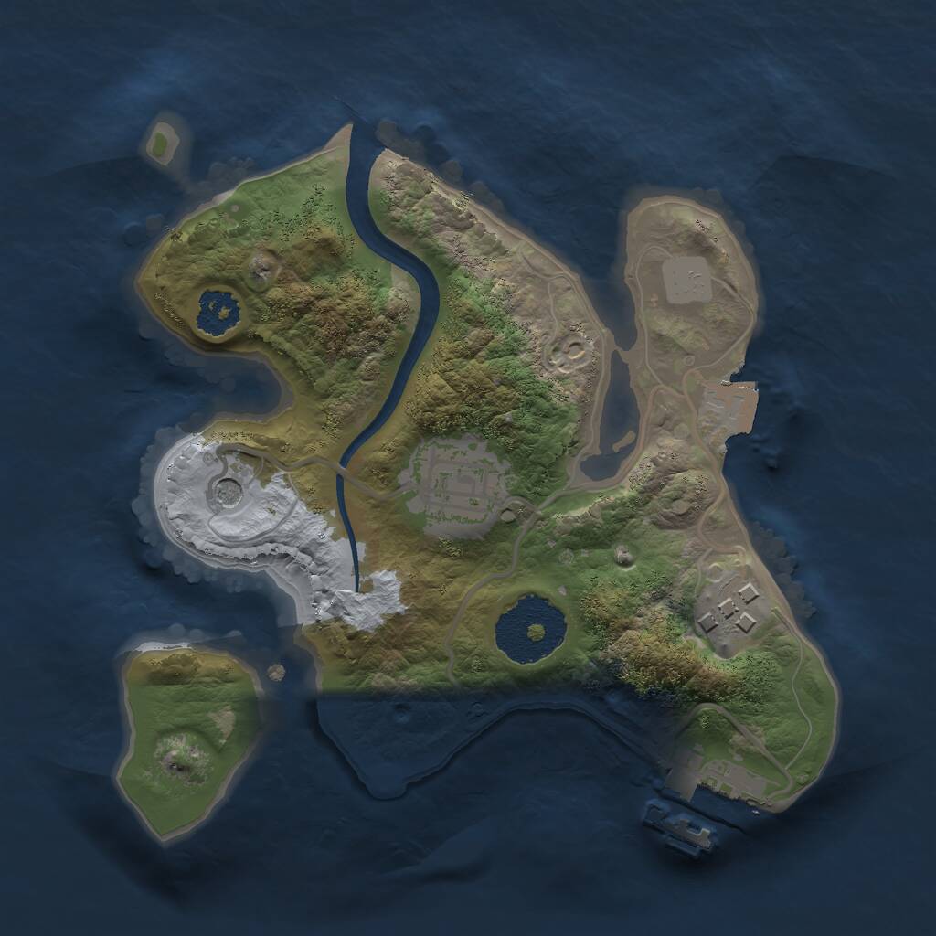 Rust Map: Procedural Map, Size: 2100, Seed: 4966, 5 Monuments