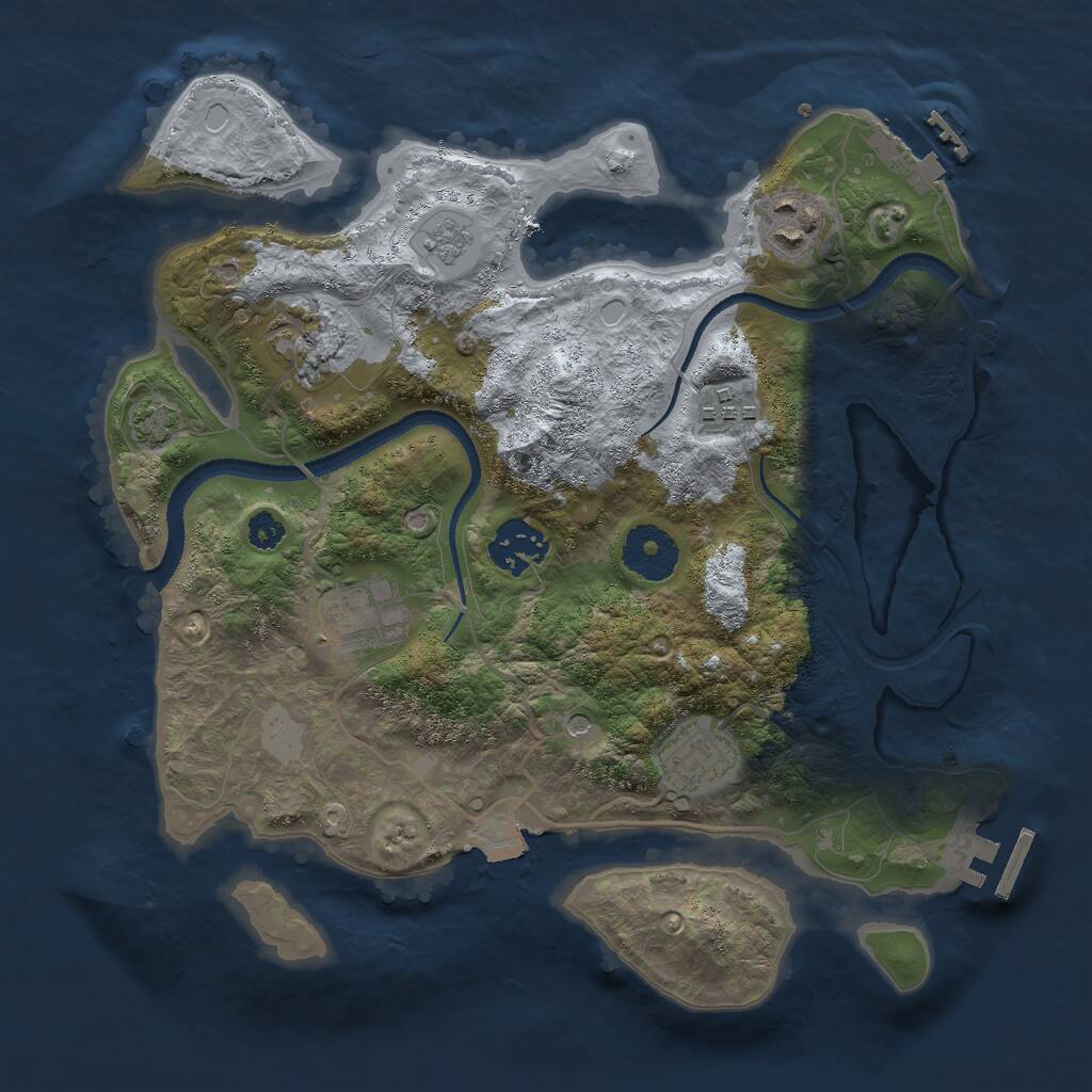 Rust Map: Procedural Map, Size: 3000, Seed: 260810, 12 Monuments