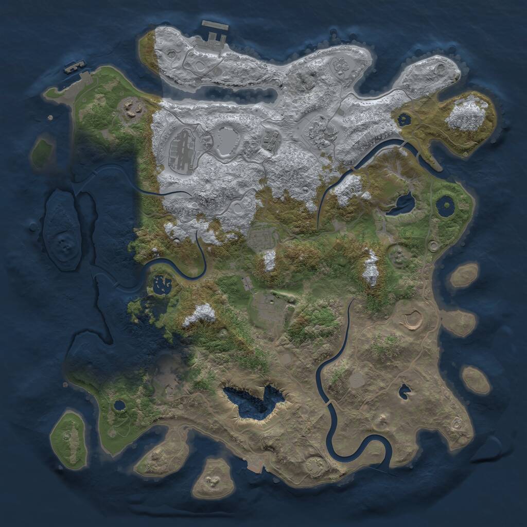 Rust Map: Procedural Map, Size: 4000, Seed: 575468257, 15 Monuments