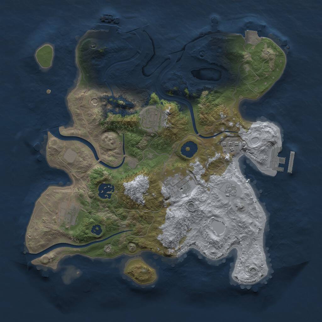 Rust Map: Procedural Map, Size: 3000, Seed: 2172230, 10 Monuments