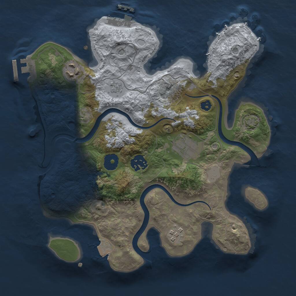 Rust Map: Procedural Map, Size: 2800, Seed: 520384948, 10 Monuments