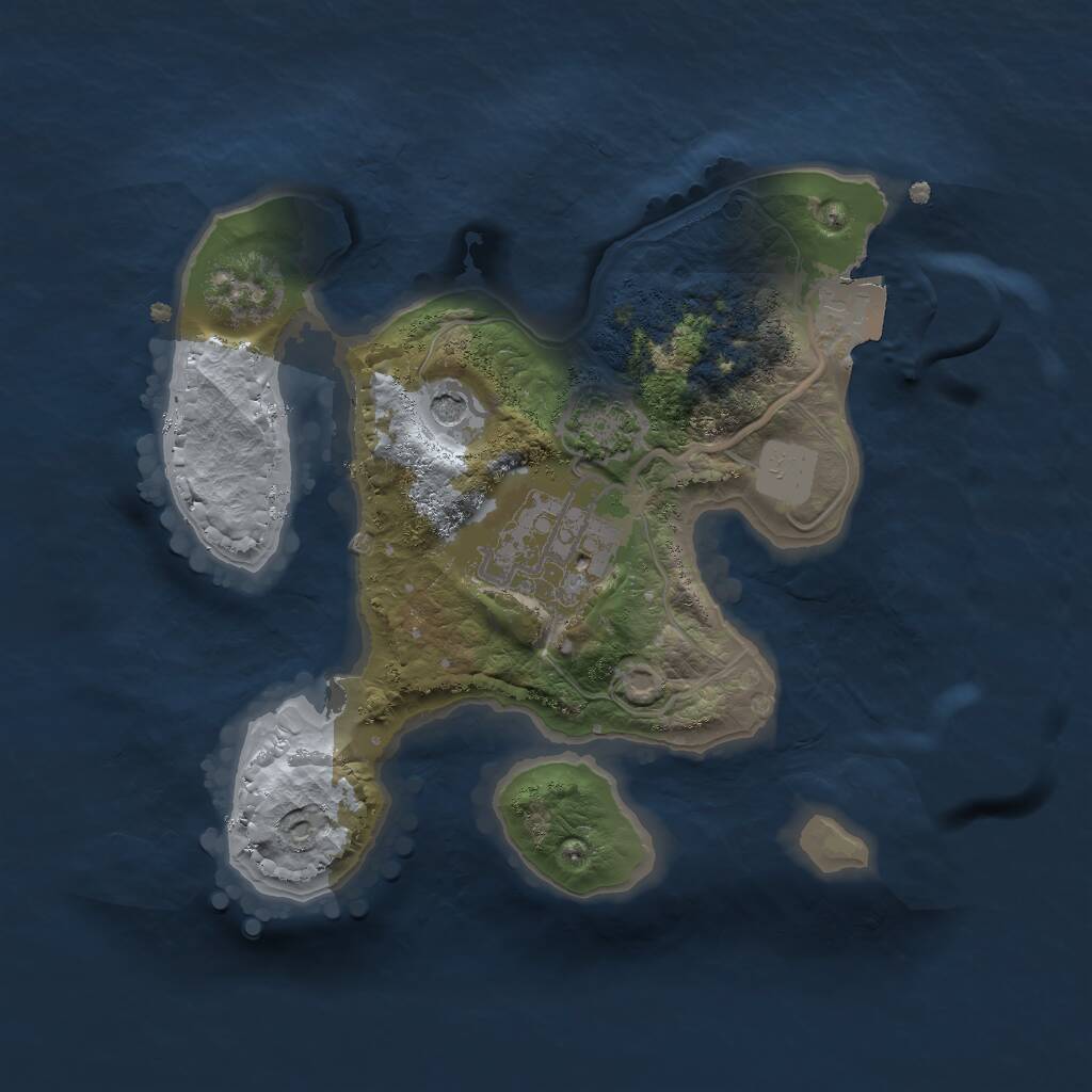 Rust Map: Procedural Map, Size: 2000, Seed: 56744, 4 Monuments