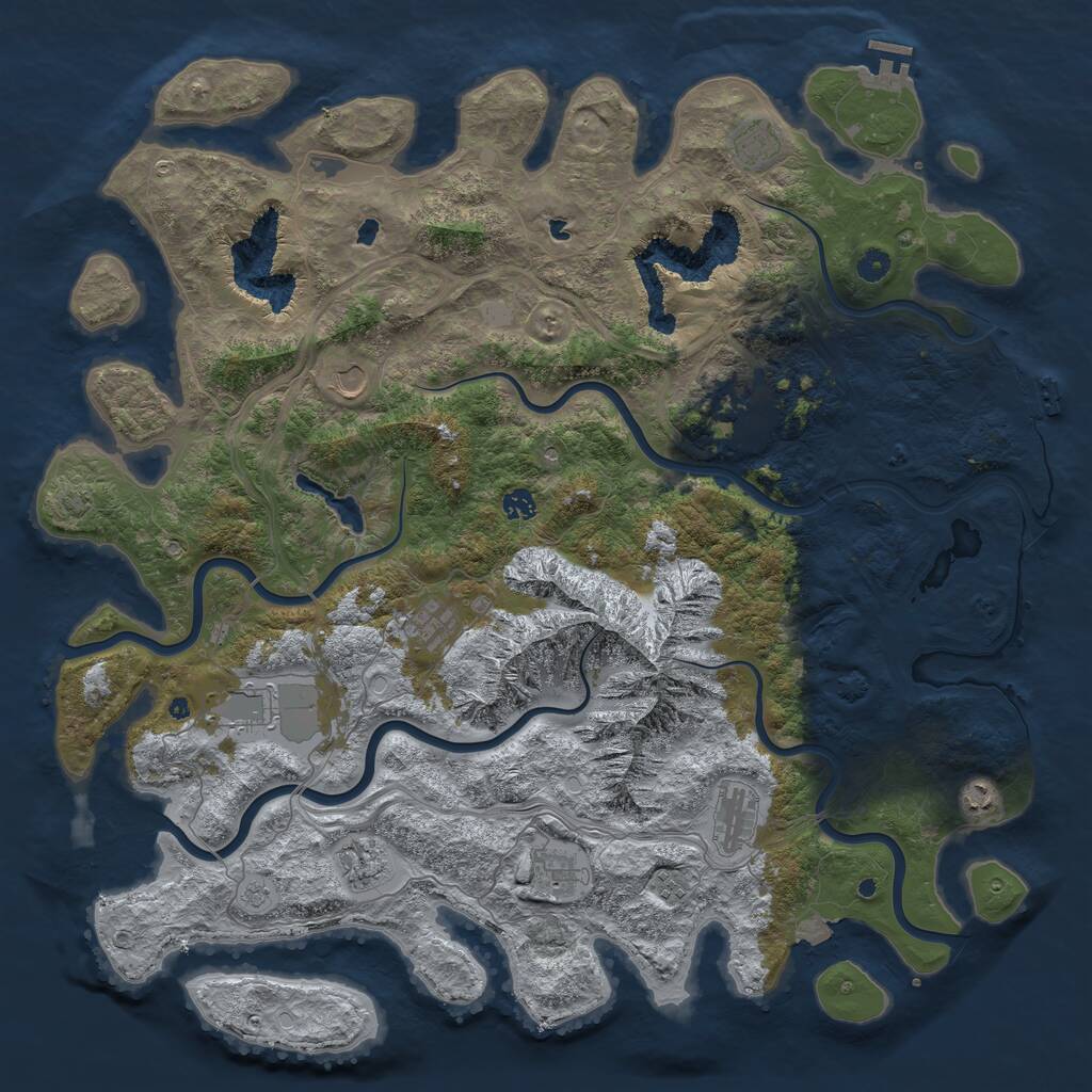 Rust Map: Procedural Map, Size: 5000, Seed: 1540546489, 17 Monuments