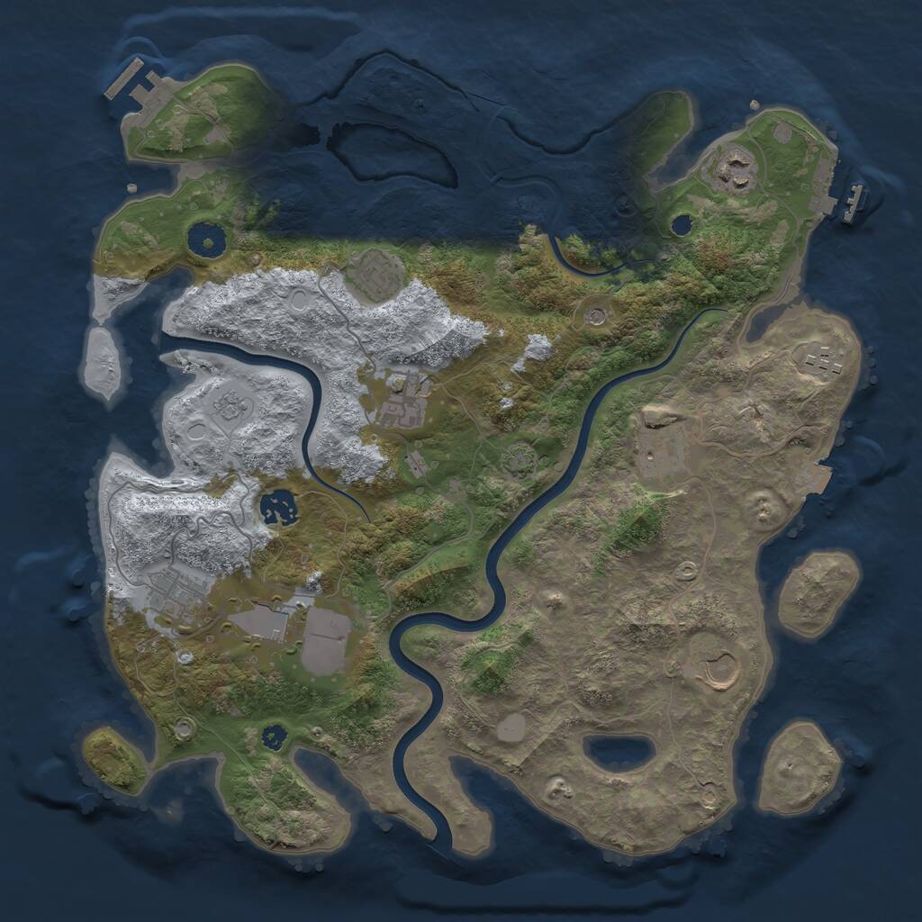 Rust Map: Procedural Map, Size: 3700, Seed: 1757659907, 15 Monuments
