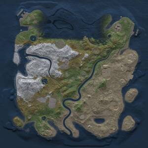 Thumbnail Rust Map: Procedural Map, Size: 3700, Seed: 1757659907, 15 Monuments