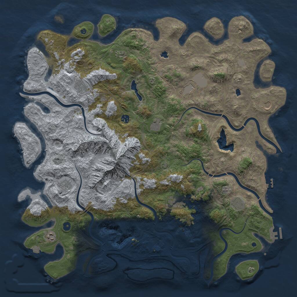 Rust Map: Procedural Map, Size: 5280, Seed: 370826, 17 Monuments
