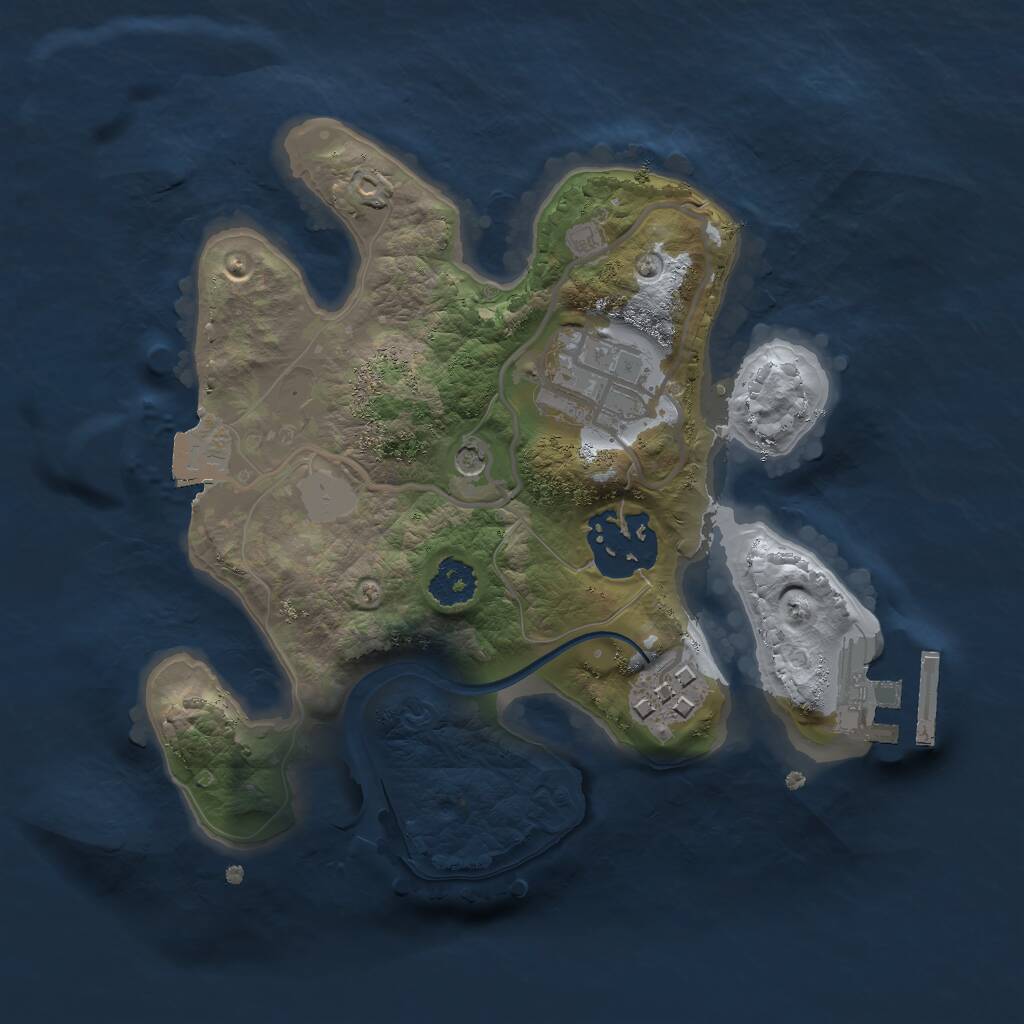 Rust Map: Procedural Map, Size: 2200, Seed: 1495861444, 6 Monuments