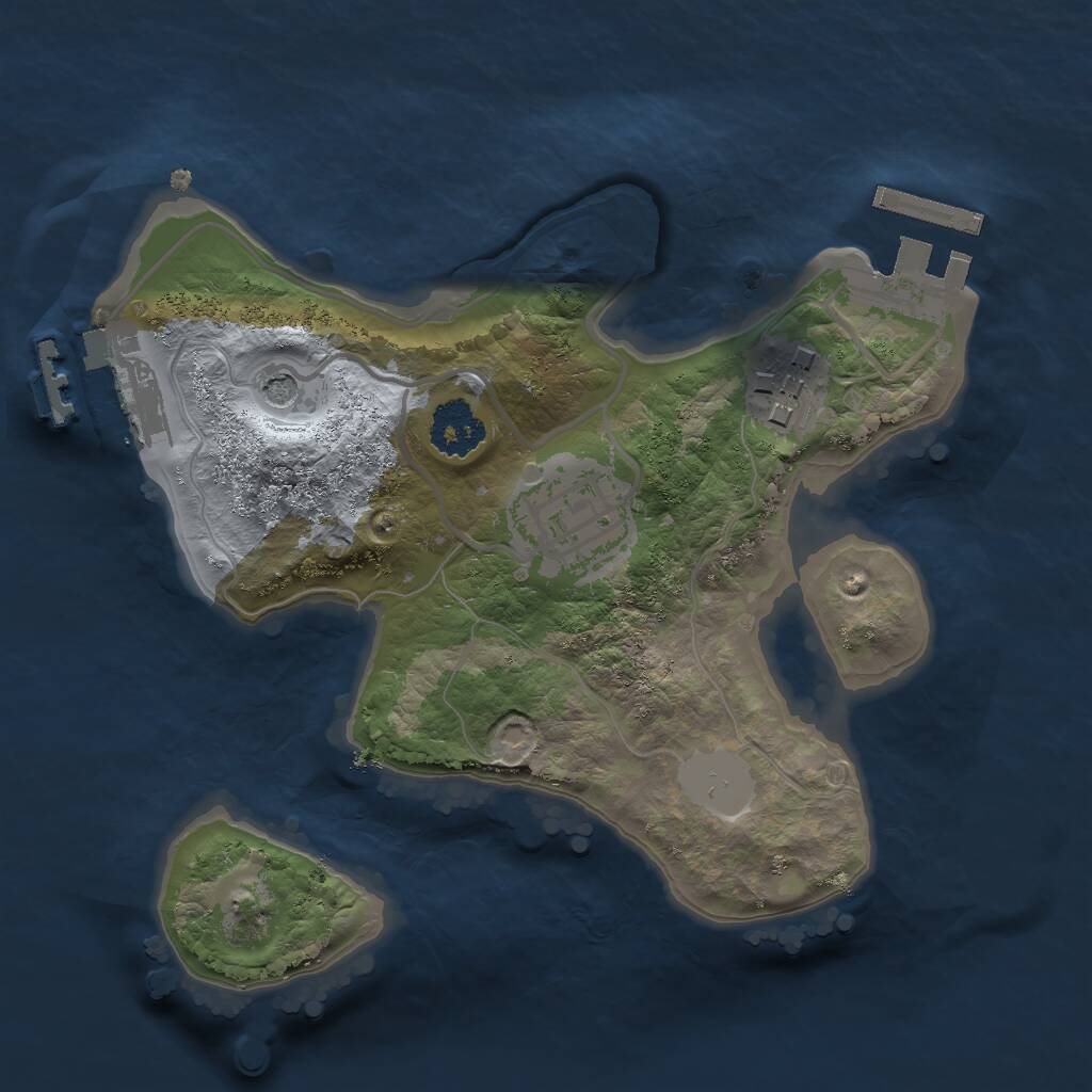Rust Map: Procedural Map, Size: 2000, Seed: 1479481748, 6 Monuments