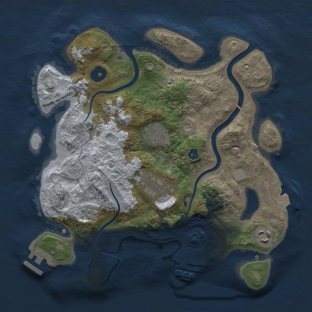 Rust Map: Procedural Map, Size: 3000, Seed: 20260810, 10 Monuments