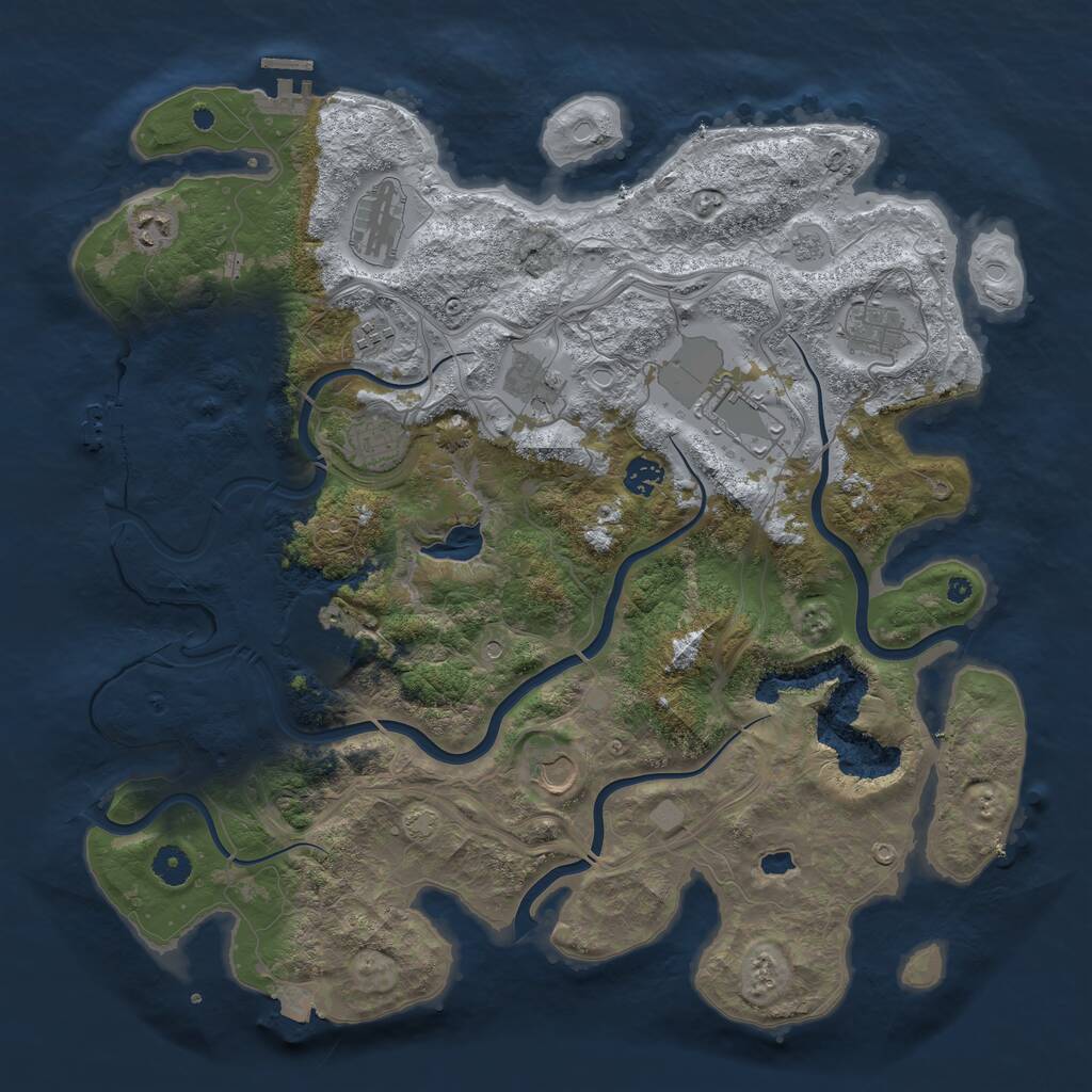 Rust Map: Procedural Map, Size: 4250, Seed: 846125, 16 Monuments