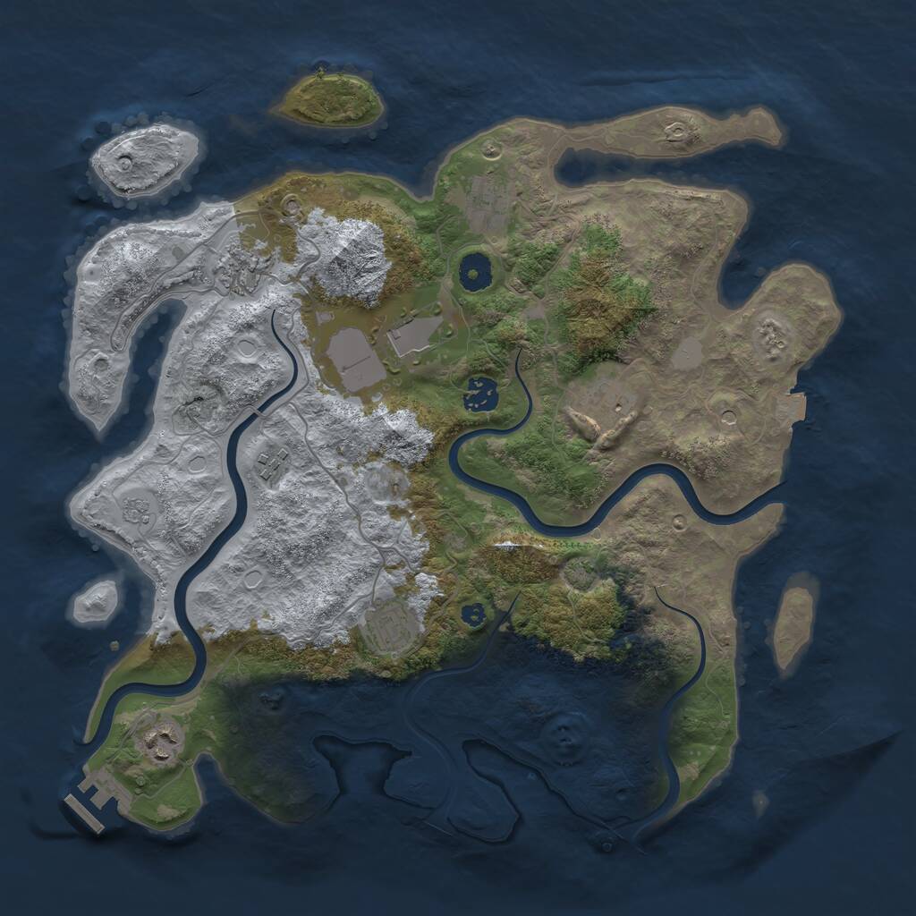 Rust Map: Procedural Map, Size: 3800, Seed: 1587914092, 13 Monuments