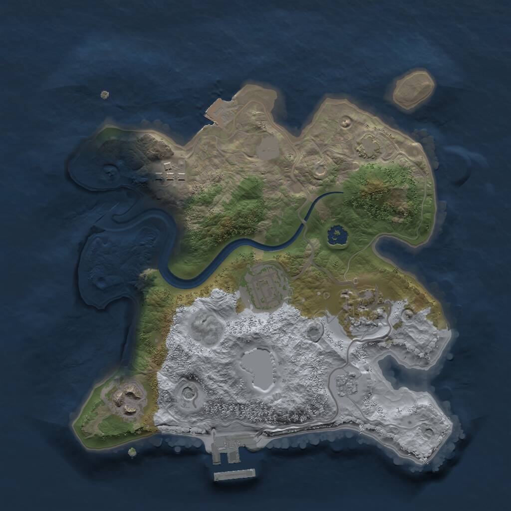 Rust Map: Procedural Map, Size: 2500, Seed: 470065679, 9 Monuments