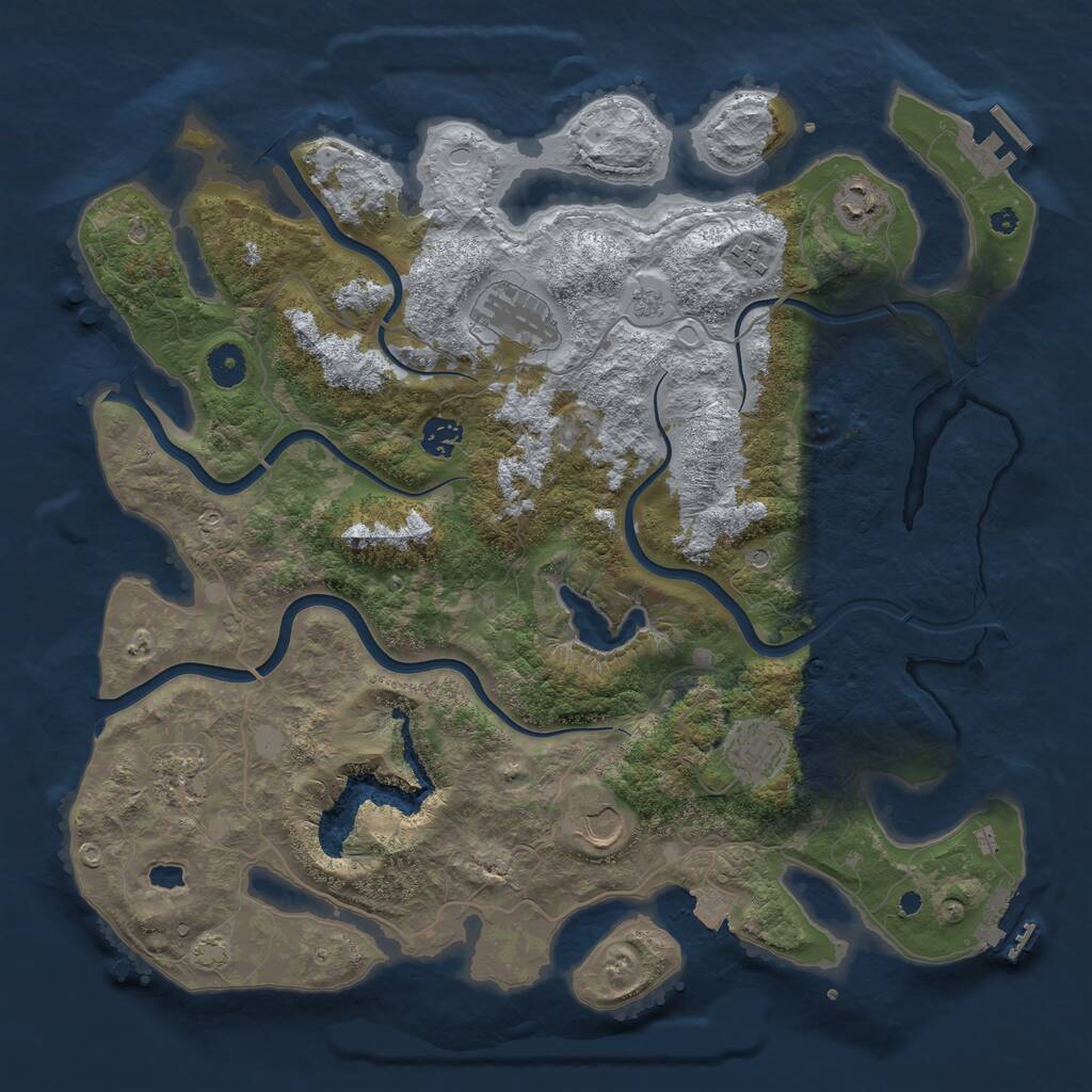 Rust Map: Procedural Map, Size: 4050, Seed: 1521304690, 13 Monuments
