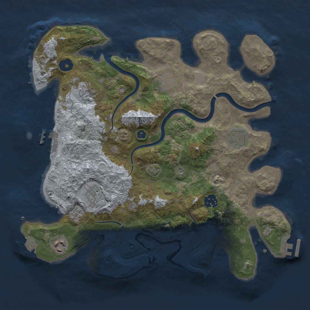 Rust Map: Procedural Map, Size: 3500, Seed: 125312, 12 Monuments