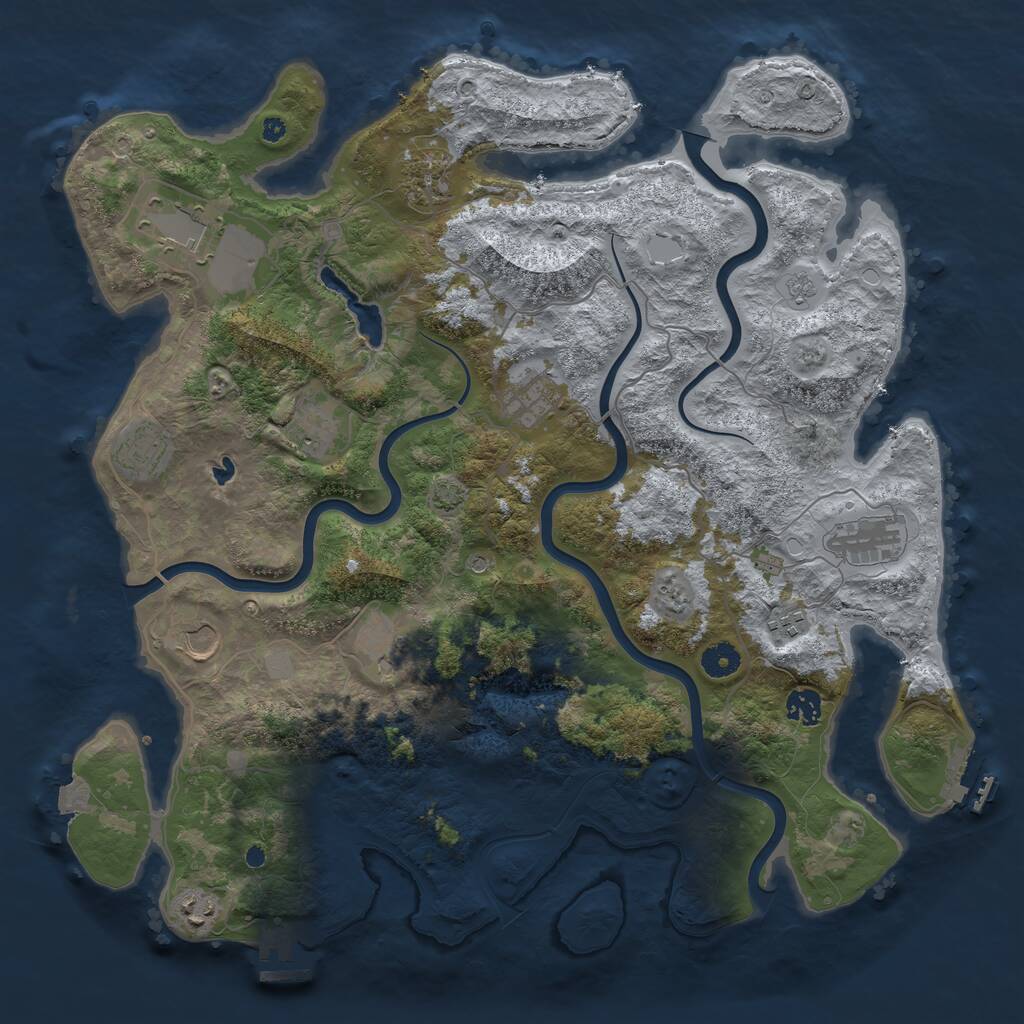 Rust Map: Procedural Map, Size: 4200, Seed: 14719, 17 Monuments