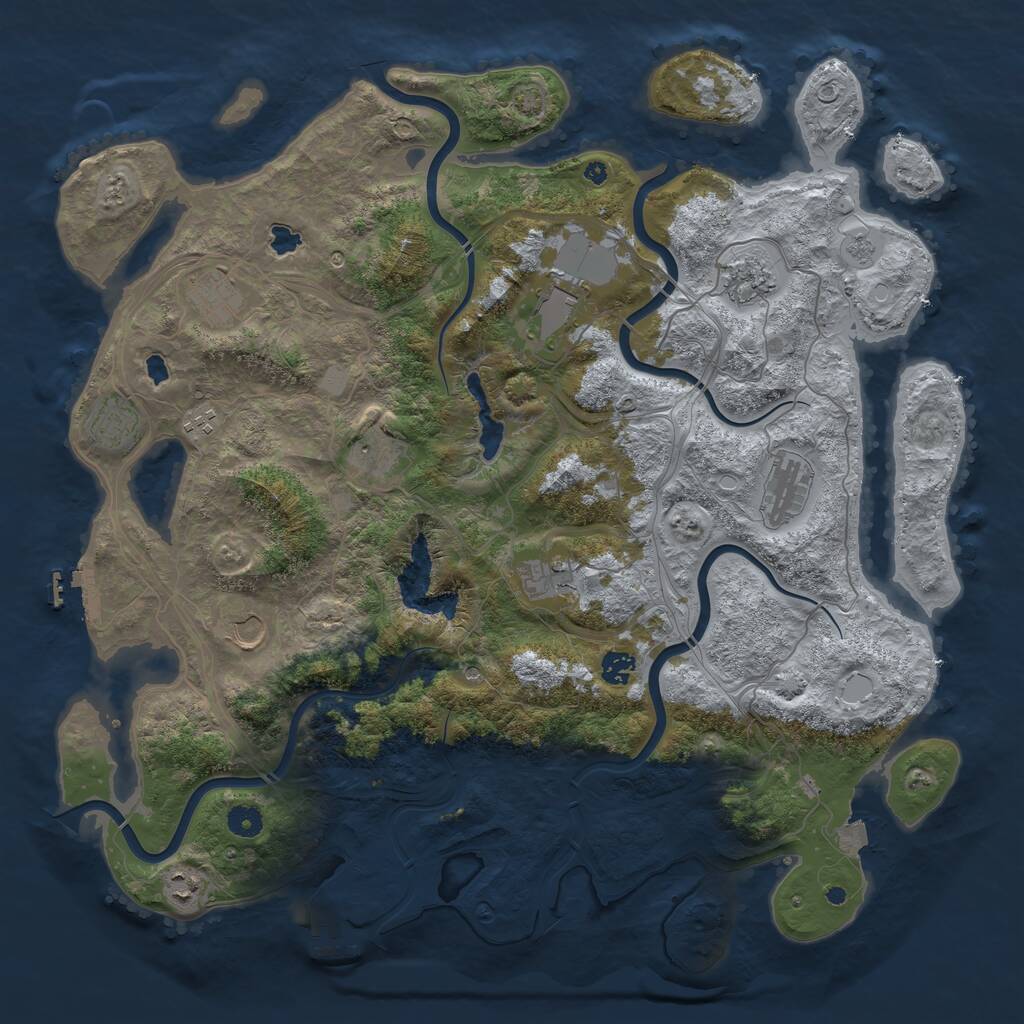 Rust Map: Procedural Map, Size: 4500, Seed: 4269666, 17 Monuments