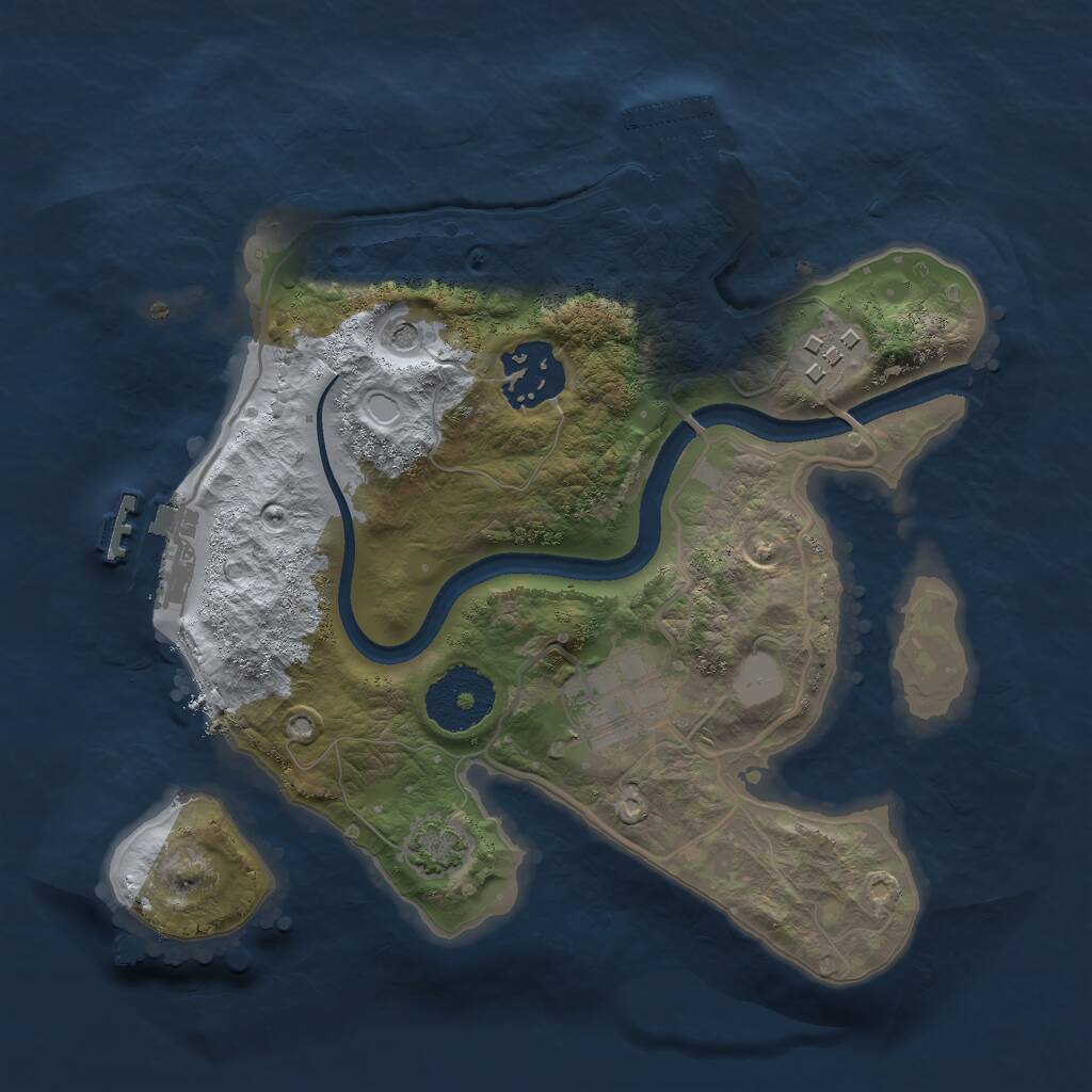 Rust Map: Procedural Map, Size: 2500, Seed: 1196315213, 8 Monuments