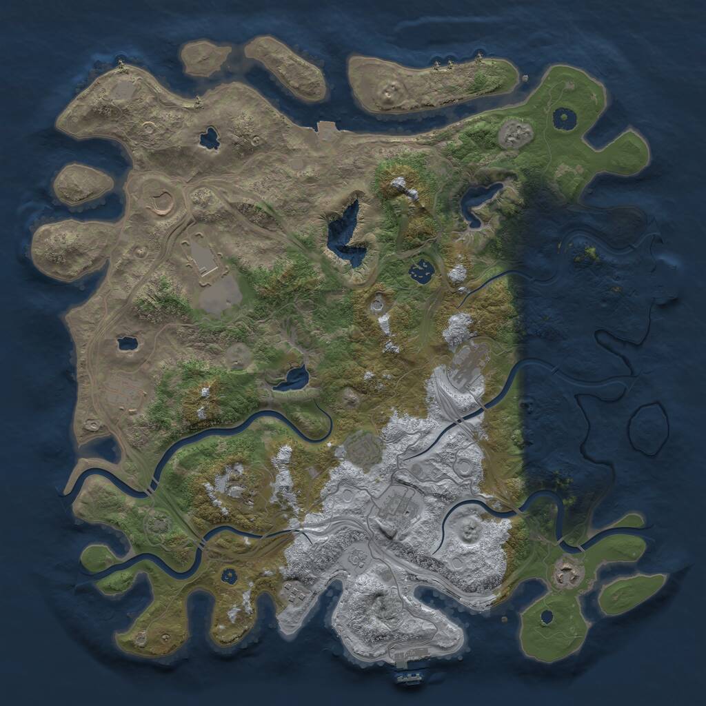 Rust Map: Procedural Map, Size: 4500, Seed: 88952, 16 Monuments
