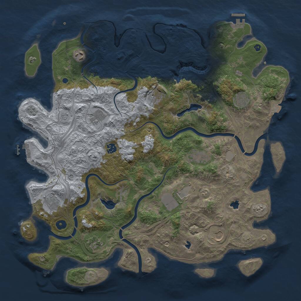 Rust Map: Procedural Map, Size: 4500, Seed: 1145, 17 Monuments