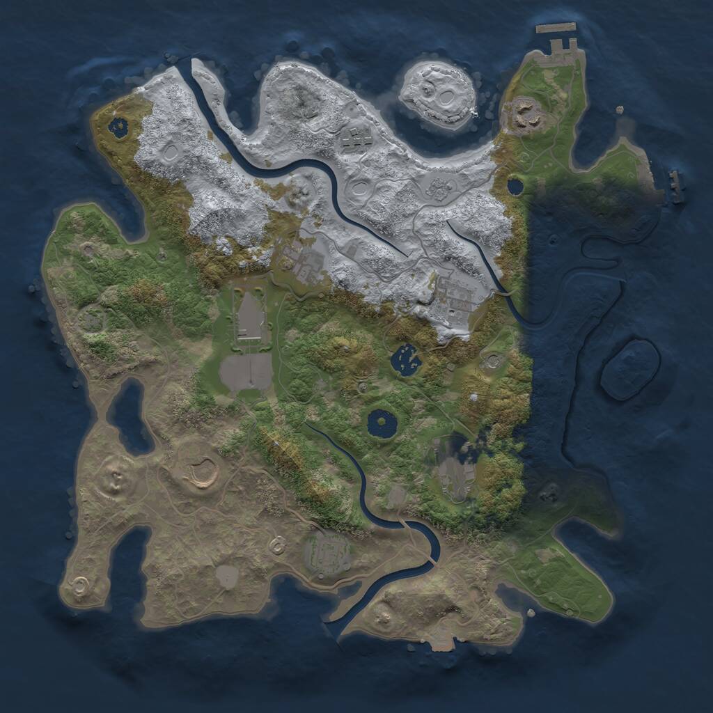 Rust Map: Procedural Map, Size: 3600, Seed: 901645218, 15 Monuments