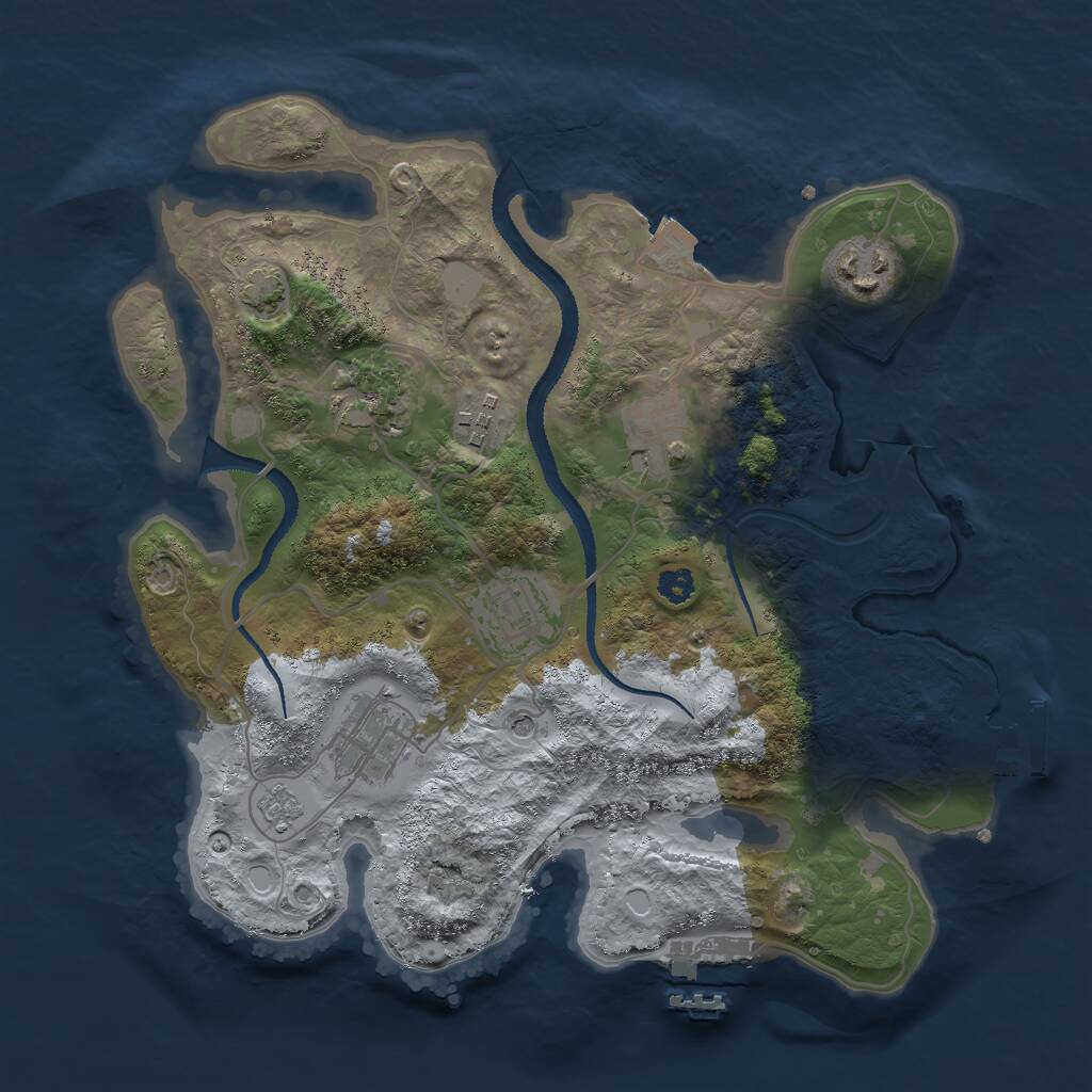Rust Map: Procedural Map, Size: 3000, Seed: 1665061077, 12 Monuments