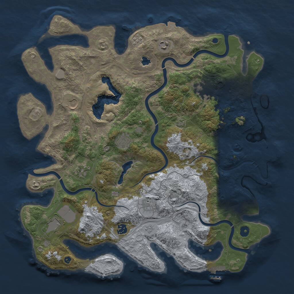 Rust Map: Procedural Map, Size: 4300, Seed: 324663977, 15 Monuments