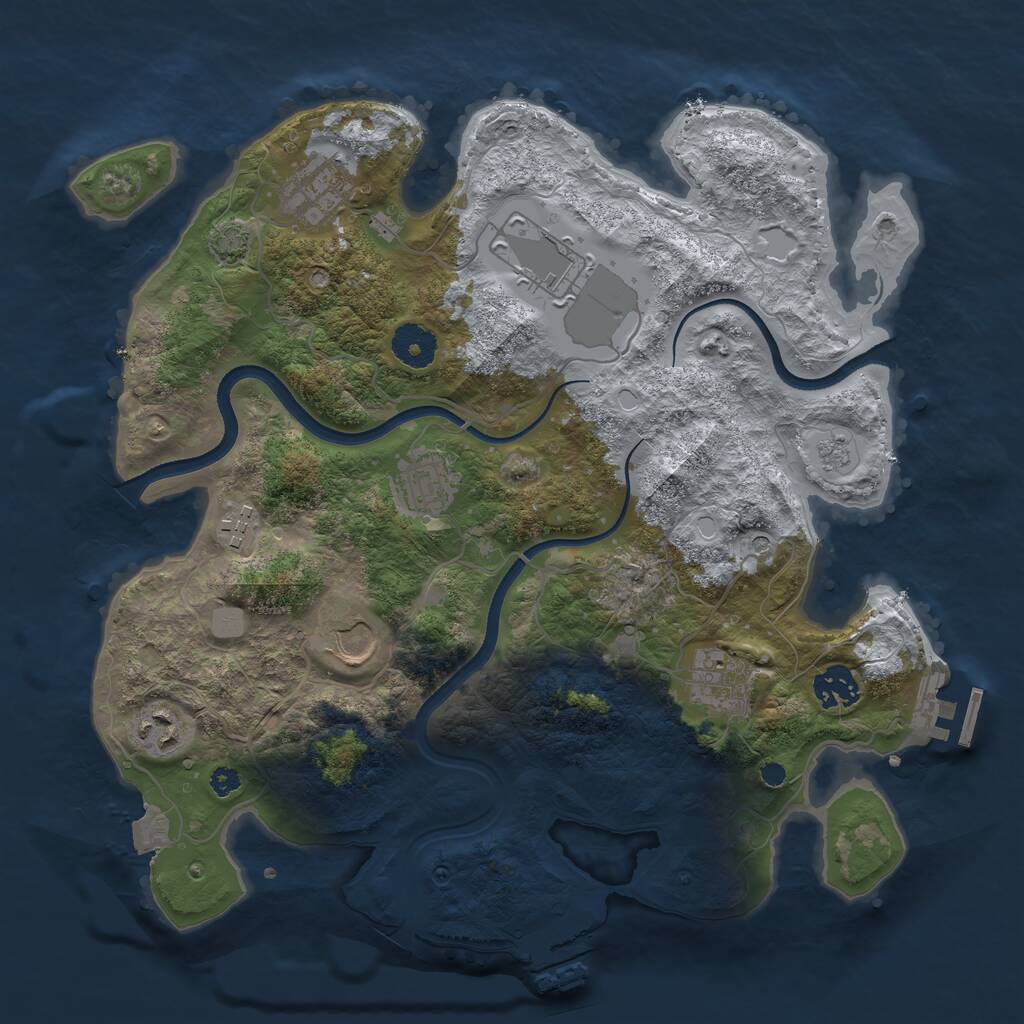 Rust Map: Procedural Map, Size: 3500, Seed: 1771935950, 14 Monuments