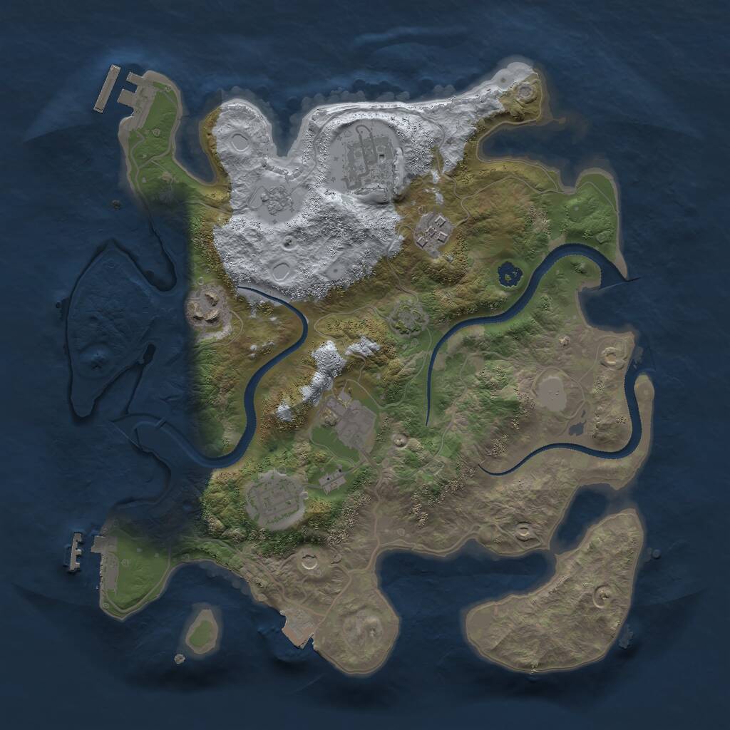 Rust Map: Procedural Map, Size: 3000, Seed: 3186, 11 Monuments