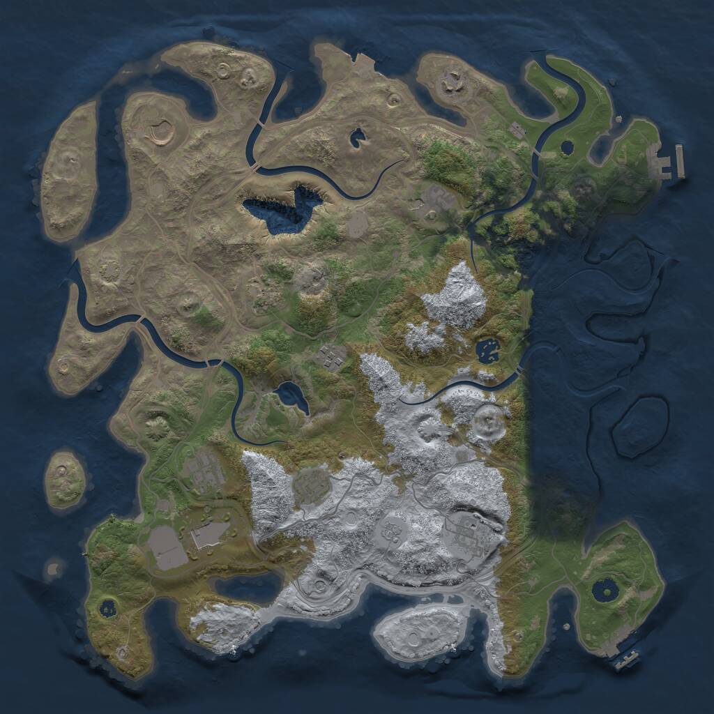 Rust Map: Procedural Map, Size: 4250, Seed: 210746636, 16 Monuments