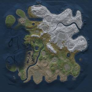 Thumbnail Rust Map: Procedural Map, Size: 3500, Seed: 555777, 14 Monuments