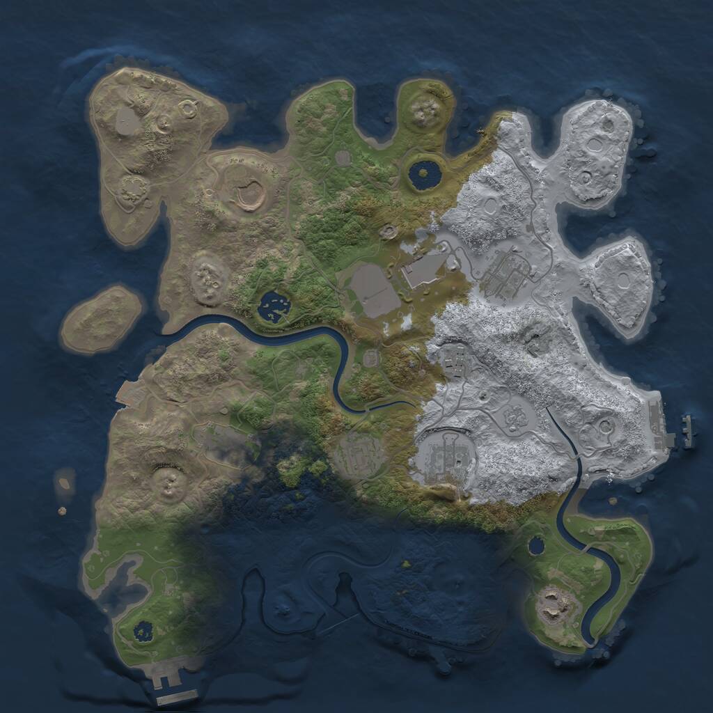 Rust Map: Procedural Map, Size: 3500, Seed: 1979000296, 15 Monuments