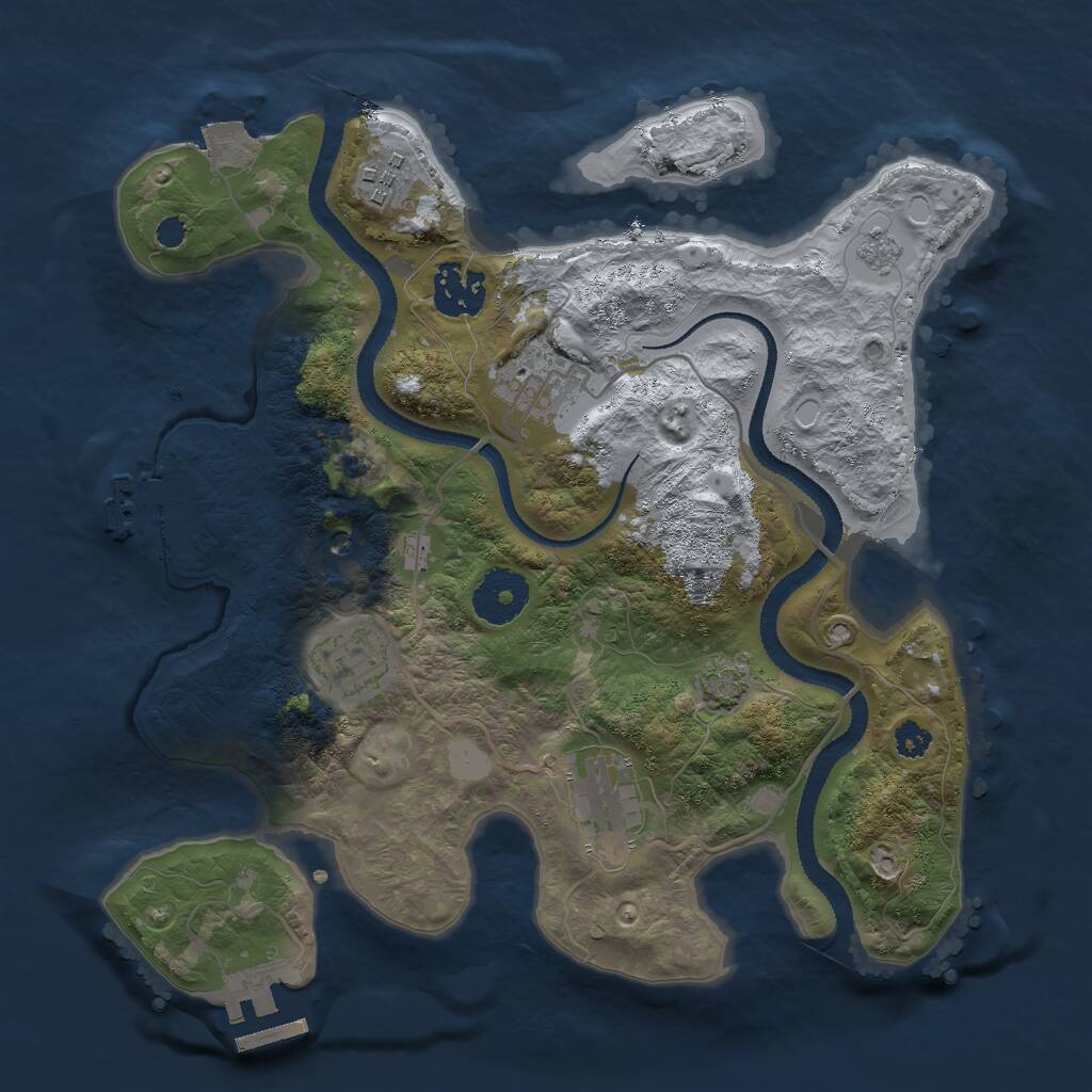 Rust Map: Procedural Map, Size: 3000, Seed: 1665235073, 11 Monuments