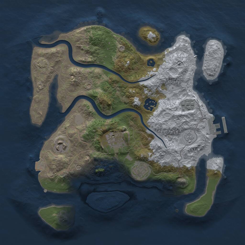 Rust Map: Procedural Map, Size: 3000, Seed: 1665235067, 10 Monuments