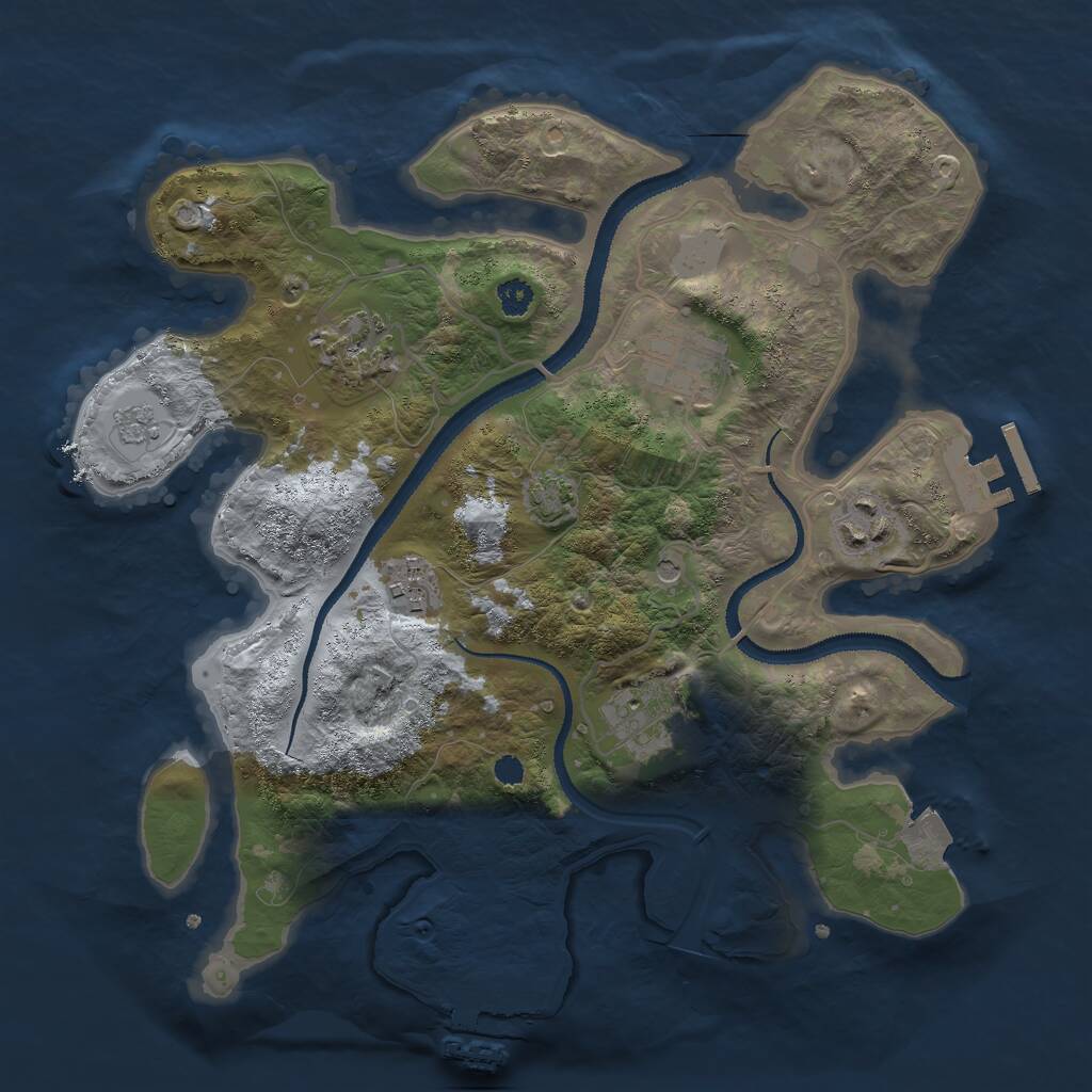 Rust Map: Procedural Map, Size: 3000, Seed: 764473228, 11 Monuments