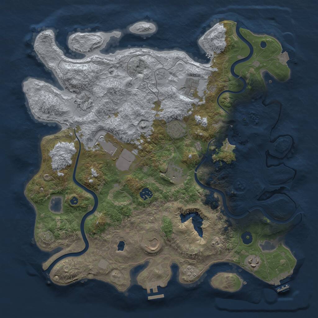 Rust Map: Procedural Map, Size: 4000, Seed: 1305335188, 15 Monuments