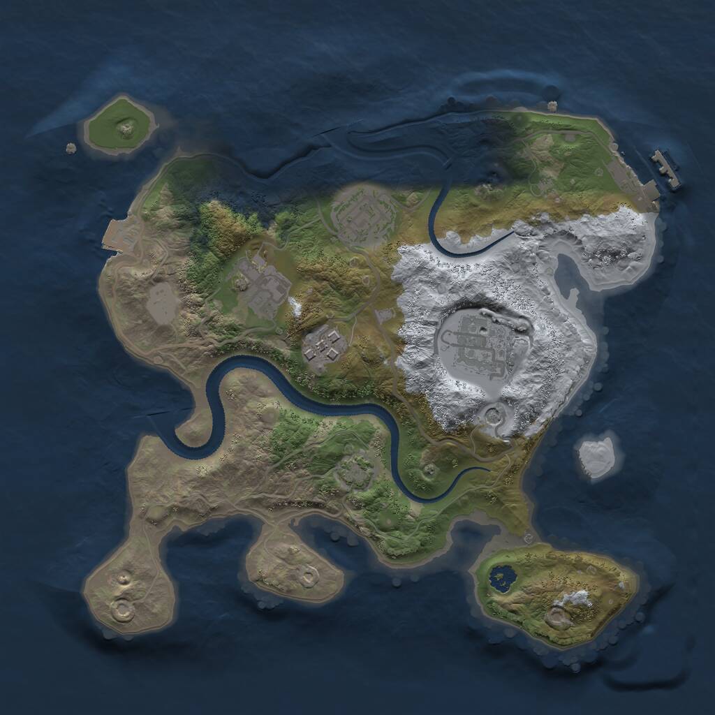 Rust Map: Procedural Map, Size: 2700, Seed: 1786449709, 8 Monuments