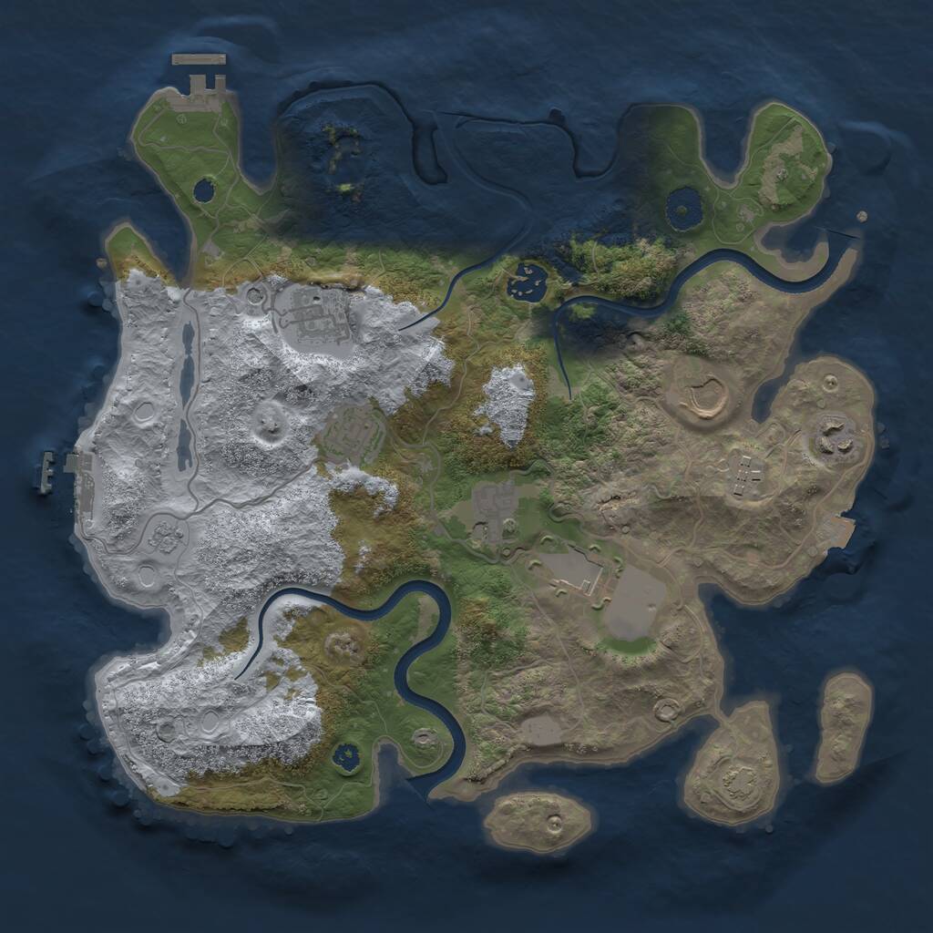 Rust Map: Procedural Map, Size: 3500, Seed: 1325176994, 14 Monuments