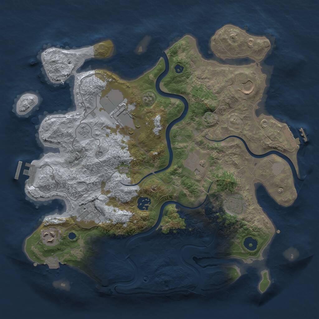 Rust Map: Procedural Map, Size: 3500, Seed: 1421457028, 13 Monuments